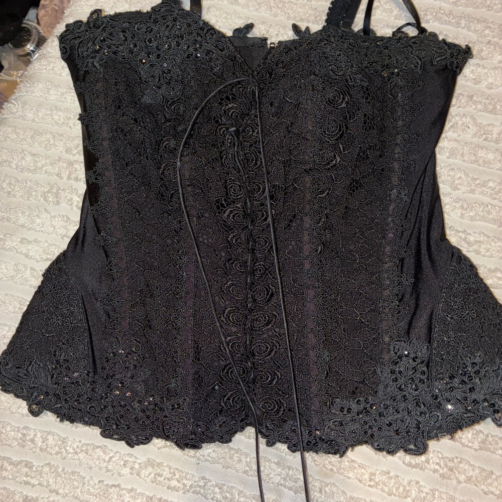 Sue Wong Black Lace Detail corset